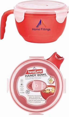 Home Fittings ® Handy Bowl Heat & Microwave Safe Assorted Colours BPA Free Eat Serve Hot Food Sauce Pan Pasta Soup