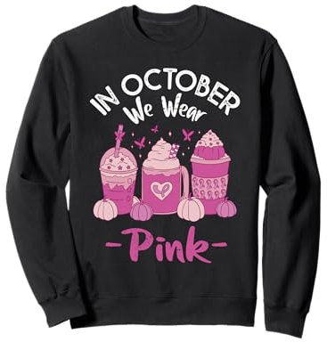 En octobre, nous portons une tasse à café rose pour hommes, femmes, enfants Sweatshirt