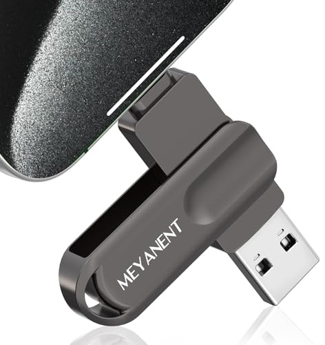 MEYANENT 128GB USB Stick für iPhone,MFi zertifizierter Externer Speicher für Fotos und Videos Keine APP, 3 in1 Speicherstick für iPhone/iPad/Android/Mac/PC.