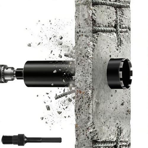 L460 mm Foret Diamant pour Carotteuse, 1 ¼ UNC, Ø 120 mm avec Turbo, avec SDS Max, 2200 rpm - Foret à Carotte à sec et Humide, Couronne Diamantée pour Béton, Maçonnerie, Pierre, Granit