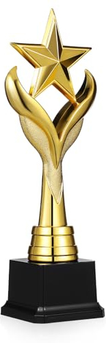 HOMOCONO Coppa di Celebrazione in Plastica Oro a Forma di Stella a Cinque Punte, Premio per Competizioni Sportive, Coppa per Eventi e Ricorrenze