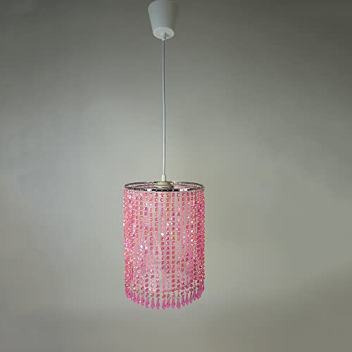 LED-Pendel-Hänge-Leuchte-Lampe STARLET Schirm rosa inklusiv LED-Leuchtmittel E27 1x 6W Kinder-Dekorations-Bar-Party-Leuchte-Lampe