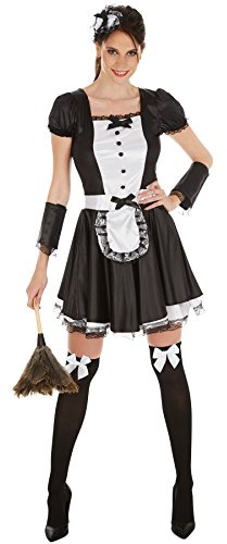 dressforfun tectake Frauenkostüm sexy Dienstmädchen | Super verführerisches Kleid | Zaubert EIN traumhaftes Dekolleté | inkl. Haarreif, Strümpfe und Armstulpen (L | no. 301062)