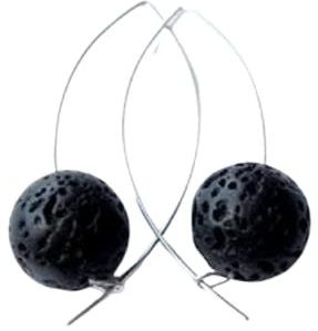 Ohrringe Lavakugeln Silber 925 NEU UNIKAT