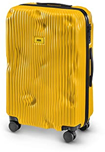 Carsh Baggage - Trolley Stripe Line - Mittleres Gepäck - 4 Räder - 65 Liter (Yellow)