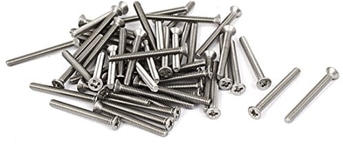 sourcing map 50 Stück Kreuzschlitz Senkkopf Flachkopf Maschinenschraube Edelstahl M2x20mm de