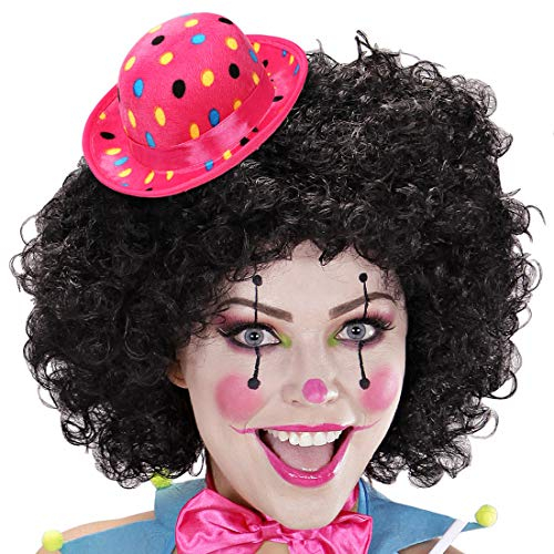 NET TOYS Partyhütchen für Erwachsene mit Punkten | Pinker Samt | Witzige Party-Kostümierung Mini-Hut Melone Clown | EIN Blickfang für Fastnacht & Karneval