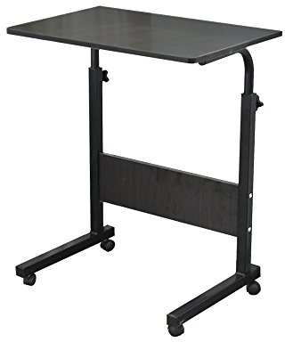 sogesfurniture höhenverstellbar Laptoptisch Laptopständer, mobiler Beistelltisch Pflegetisch für Bett und Sofa, 60x 40x71-90cm, Schwarz 05#1-60BK-BH