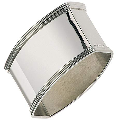 eckiger Serviettenring 925 Sterling Silber 5.5 x 3.2 cm - moderner polierter Deko Servietten-Halter für Hochzeit, Feiern, Dinner, Hotels, Weihnachten