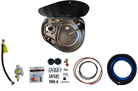 Smev 8821 R/H Sink & Hob - Full Installation Kit (Smaller than Smev 9222) - Truma Regulator (recommended for permanent fixtures in your van)