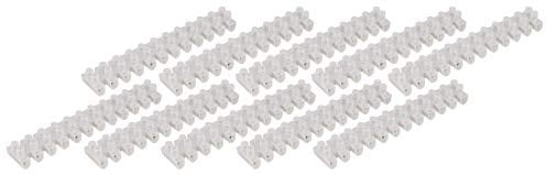 MC POWER - Lüsterklemme | 12-polig, Weichplastik, doppelte Schraubklemmen, trennbar (10A / 6,0mm-Ø, transp. / 10er-Pack)