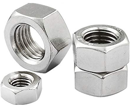 YINSONG Edelstahl Sechskantmuttern - M1.6/M2/M2.5/M3/M3.5 High Hardness Sicherungsmuttern Kontermuttern Muttern Befestigungen Silber, M3.5(50pcs)