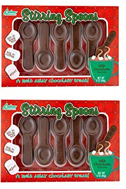 Gourmet Chocolate Stirring Spoons - Hot Chocolate & Coffee Spoons for Kids - 2 Pack
