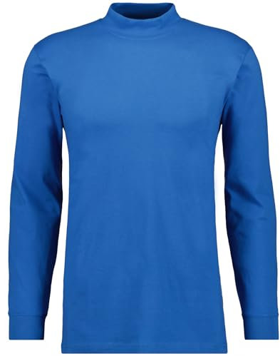RAGMAN Herren Stehkragenshirt Langarm Blau-718, L