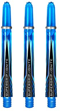 Ignite Harrows Supergrip Dart-Schäfte, Aqua, Länge und Anzahl der Sets wählbar (45, 3 Sets (9 Schäfte))