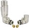 Hot Flow | Cascade Modern Corner TRV Thermostatic Radiator Valve 10mm Compression (Satin Nickel)