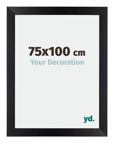 yd. Your Decoration - Bilderrahmen 75x100 cm - Schwarz Matt - Billderrahmen aus MDF mit Acrylglas - Antireflex - 75x100 Rahmen - Mura