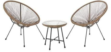 SVITA Bali Balkon-Möbel 3-TLG. Polyrattan Lounge-Set Balkon-Set Braun
