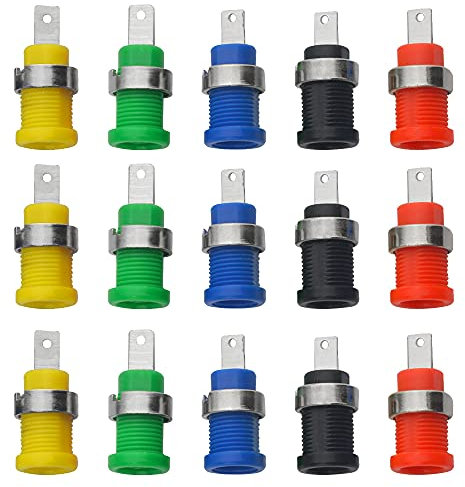 WMYCONGCONG 15 Stück 4 mm Bananenstecker, weiblich, Panel-Halterung, Bananenstecker, Binanenstecker, Adapter für 4 mm Bananenstecker