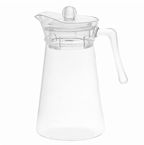 Kadum Caraffa per acqua infrangibile, 1,6 l, infrangibile, caraffa in vetro con coperchio, contenitore da campeggio, patio, giardino, bar, in policarbonato, senza BPA