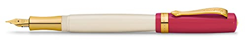 Kaweco STUDENT Füllhalter 30's Blues I Premium Füllfederhalter für Tintenpatronen mit hochwertiger Stahlfeder in Rot & Creme I Nostalgischer Luxus Füller 16 cm I Federbreite: B (Breit)