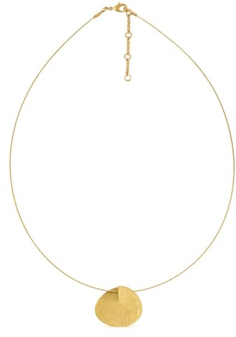 GOLDENE HALSKETTE TAGLIO | Entworfen von Joidart | Taglio-Kollektion | 24K vergoldetes Metall | Halskette mit Stahlseil und kleinem Anhänger