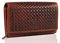 MATADOR XXL Portefeuille Femme Long Grand Format en Cuir Véritable | avec Blocage RFID certifié TÜV et Boîte Cadeau | Porte-Monnaie Grande Capacité | Porte-chequiérs Grande Taille Tressé Marron