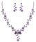Clearine Damen Hochzeit Schmuck Set Blatt Cluster Blume Kristall Anhänger Halskette baumeln Ohrringe für Braut Lila Silber Tone