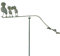 POMMERNTRAUM ® | Windspiel Vogelwippe Gartenpendel Gartenstecker Gartendekoration Gartenkunst Metall Prof. Dr. Rabe + Seine Familie Rabenfamilie grün