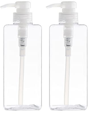 Cabilock 2pièces Flacons Carrés Plastique avec Pompe à Spray Bouteilles Rechargeables pour Lotion Et