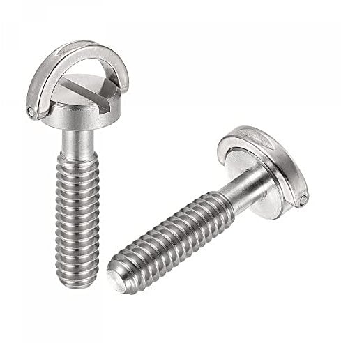 sourcing map Camera Tripod Screw - 1/4 Male Mounting Screw Adapters Slotted 1.02 Length for Camera Stand Microphone Holder of Stainless Steel, 2Pcs