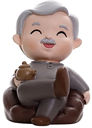 Milageto Oma, Opa, Statue, älteres Paar, Figur, Tortenaufsatz, Puppe, Großeltern, Kunstharz Modell, Kunstskulptur für Wohnzimmerdekoration, Grandpa