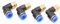 Raccordo a innesto ad angolo pneumatico 90° 1/8 su 6 mm, 4 connettori push in aria compressa (R 1/8 – 6 mm)