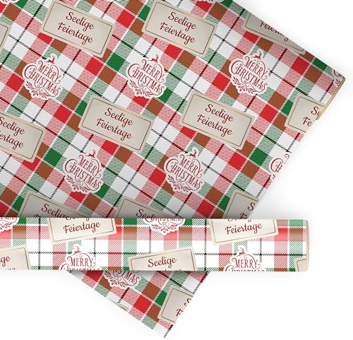 wandmotiv24 Geschenkpapier personalisiert, 100 x 210cm, 2.1 qm, Text anpassen, kariert, Fotogeschenk, Geschenk für Freunde und Familie M0030
