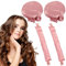KEYRI 2PCS Heatless Curling Set - Heatless Curlers Headband with Hairnet for Long/Medium Hair - Sleeping Overnight Lazy Curlers DIY Hair Styling Tools (Pink)