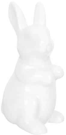 MUCKLILY Kaninchen-verzierung Mini Hase Skulptur Kaninchen Landschaft Ornamente Mini Osterhasen Figur Hasen Dekofigur Mini Landschaft Deko Büro Tischdekoration Weiß Tier Keramik
