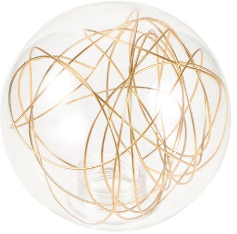 Yardenfun Aluminium-draht Lampenschirm Rundes Pendant Light Shade Fassung Ersatz Lampenabdeckung Transparent Gold Oder Silber Für Deckenleuchte Hängelampe Wohnzimmer