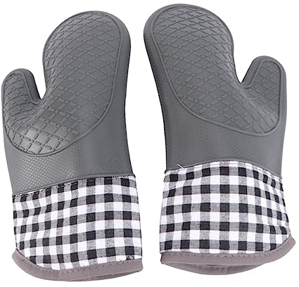 Cabilock 2St Silikonhandschuhe grillhandschuhe Backhandschuhe Küchenhandschuh Kochhandschuhe für die Küche wärmeisolierende Handschuhe Ofenhandschuhe Hohe Temperaturbeständigkeit Baumwolle