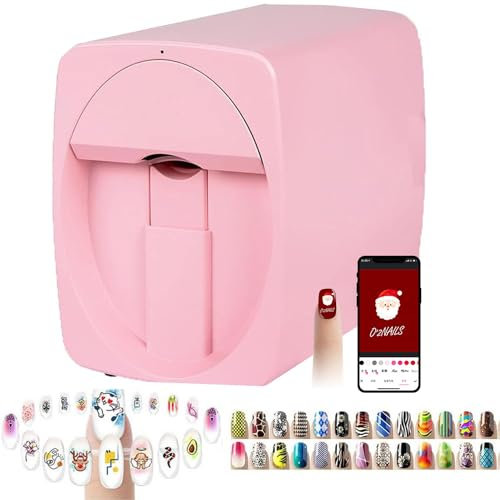 GEJLELDS 3D Nageldrucker Roboter Nagelmalmaschine Smart Nail Printer - Digital Intelligent Nail Art Printer für Kinder/Nagelstudio/Maniküre/Nagelliebhaber,C