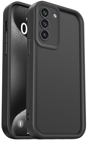 PanXCase Cover per Samsung Galaxy S21 FE - Custodia Silicone Sottile Elegant Disegni Morbida Leggera, Protezione Fotocamera Antiurto Antigraffio Case (Nero)