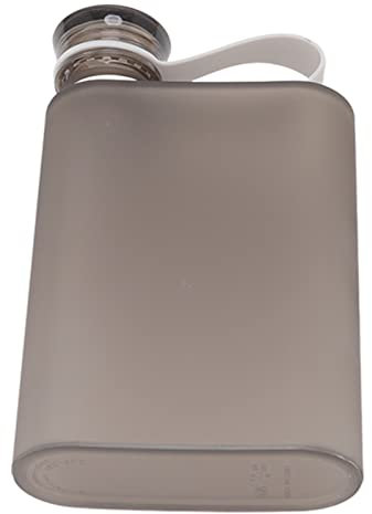 OPPWONG Bouteille d'eau Plate, Bouteilles d'eau Plates Carrées en Plastique Transparent de 380 ML pour Bouteille d'eau Mince de Voyage avec Un Design carré Plat pour Les Sports de (Grey)