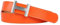 Zakatte • Damen Gürtel aus Kunstleder mit H-Schnalle Hüftgürtel Taillengürtel Damengürtel BS058 (Orange-Silber, 100 cm)