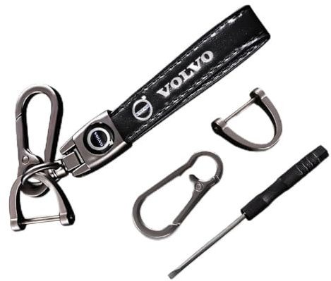 ZGCYK Auto Schlüsselanhänger für Volvo XC40 XC60 XC70 XC90 S40 C30 C70 S80 S90 V40 V60 V90 Key Chain KeyRings Key Covers Key Card Holder Schlüsselring Gifts Zubehör,Blackstyle-A