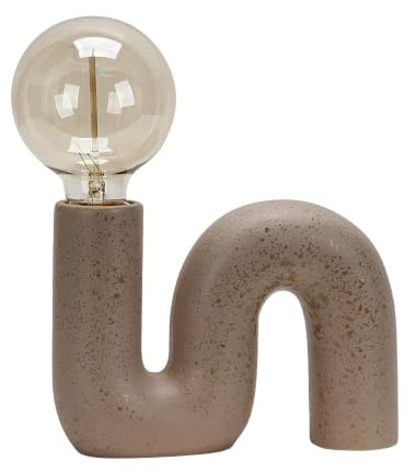 Luxus Tischlampe Berlin - Braun - H15xØ6 - Armatur E27 - Keramik - Schlafzimmer - Wohnzimmer - Schreibtischlampe
