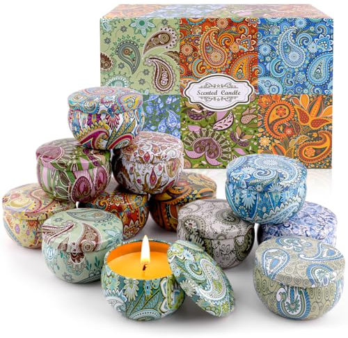 Duftkerzen Geschenkset, 12 Stück Natürliches Sojawachs Duftkerze Geschenke für Frauen, Aromatherapie Kerzen Set, Entspannung Stress Muttertag Geburtstag Kerze Geschenke für Frauen Ihre Damen