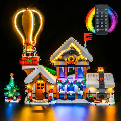 BrickBling Kit d'éclairage à télécommande compatible avec Lego Santa's Post Office 10339 (pas de modèle), kit d'éclairage LED compatible avec les jouets créatifs du Père Noël