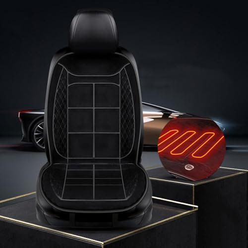 PanHuiWen Sitzheizung Auto Auflage 12v Beheizbare Sitzauflage Auto, Auto Heizkissen Zigarettenanzünder Autositze Heizdecke 12v 1 Stück,Black