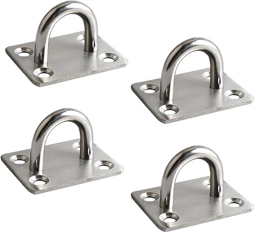 Mooche 4Pcs Stainless Steel Eye Hooks Heavy Duty Ceiling Wall Mount Hook for Training Strap Swing Hammock Boxing Punch Bag