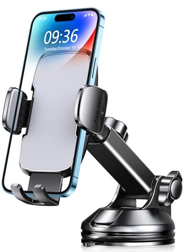 CIRYCASE Support Telephone Voiture, 360° Rotatif Porte Telephone Voiture pour Tableau Bord/Pare-Brise, Aspiration Supérieure & Stable, Accroche Téléphone Voiture pour iPhone, Galaxy, etc (4-7 Pouces)