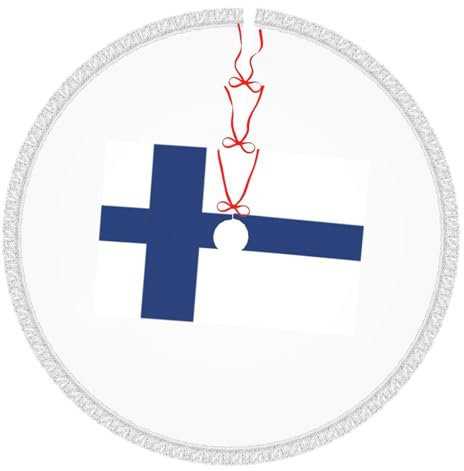 Weihnachtsbaum-Halsband-Matte mit finnischer Flagge, Weihnachtsschmuck, Dekoration für den Weihnachtsbaum